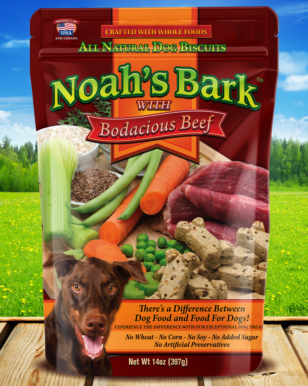 Stand Pp Pouch Design for Noah's Bark Dog Biscuits